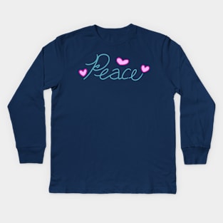 Peace with Hearts Kids Long Sleeve T-Shirt